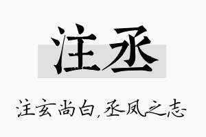 注丞名字的寓意及含义