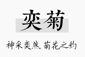 奕菊名字的寓意及含义