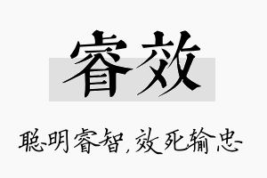 睿效名字的寓意及含义