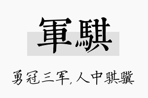 军骐名字的寓意及含义