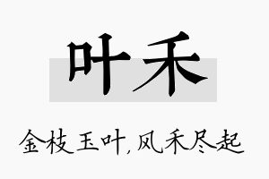 叶禾名字的寓意及含义