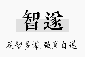 智遂名字的寓意及含义