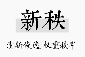 新秩名字的寓意及含义