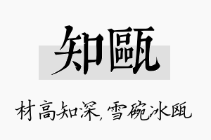 知瓯名字的寓意及含义