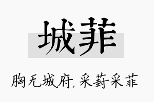 城菲名字的寓意及含义