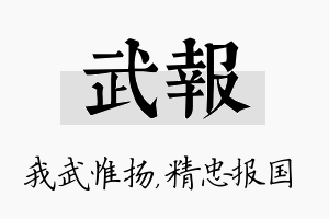 武报名字的寓意及含义