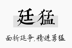 廷猛名字的寓意及含义