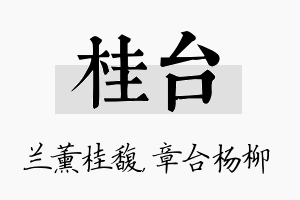 桂台名字的寓意及含义