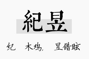 纪昱名字的寓意及含义