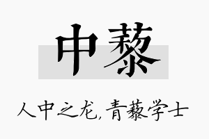 中藜名字的寓意及含义