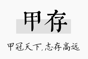 甲存名字的寓意及含义