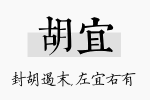 胡宜名字的寓意及含义