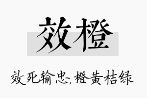 效橙名字的寓意及含义