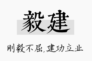 毅建名字的寓意及含义