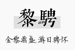 黎骋名字的寓意及含义