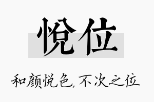 悦位名字的寓意及含义