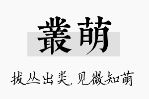 丛萌名字的寓意及含义