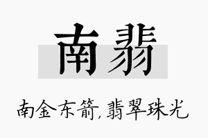 南翡名字的寓意及含义