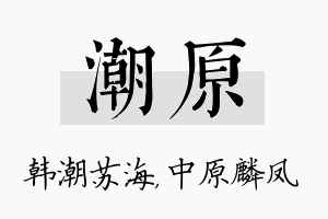 潮原名字的寓意及含义