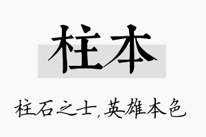 柱本名字的寓意及含义