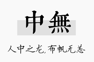 中无名字的寓意及含义