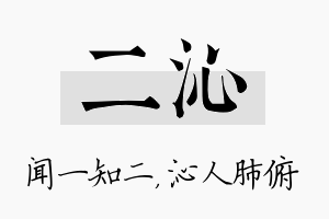 二沁名字的寓意及含义