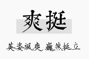 爽挺名字的寓意及含义