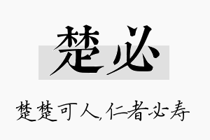 楚必名字的寓意及含义