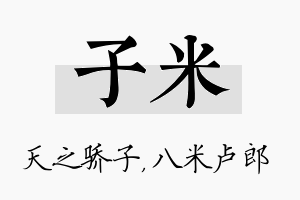 子米名字的寓意及含义