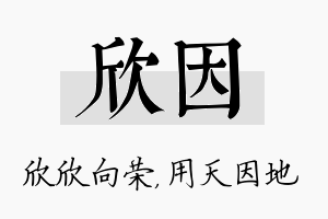 欣因名字的寓意及含义