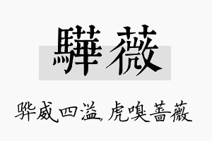 骅薇名字的寓意及含义