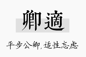 卿适名字的寓意及含义