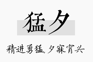 猛夕名字的寓意及含义