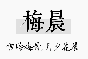 梅晨名字的寓意及含义