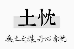 土忱名字的寓意及含义