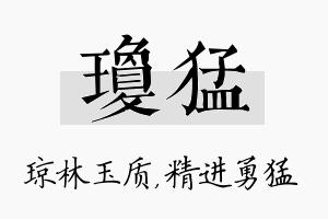 琼猛名字的寓意及含义