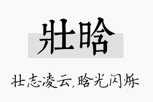 壮晗名字的寓意及含义