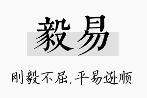 毅易名字的寓意及含义