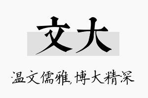 文大名字的寓意及含义