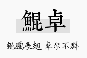 鲲卓名字的寓意及含义