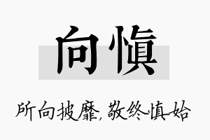 向慎名字的寓意及含义