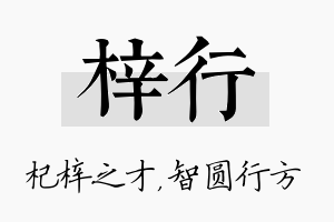 梓行名字的寓意及含义