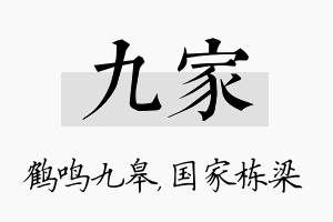 九家名字的寓意及含义