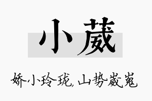 小葳名字的寓意及含义