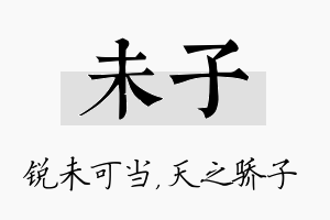 未子名字的寓意及含义