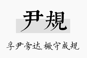 尹规名字的寓意及含义