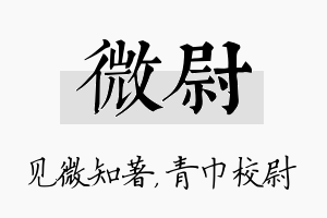 微尉名字的寓意及含义