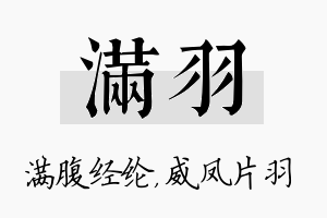 满羽名字的寓意及含义