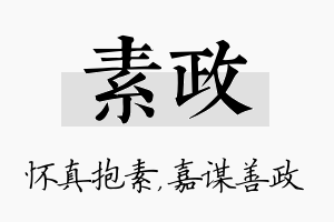 素政名字的寓意及含义