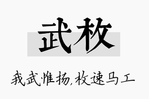 武枚名字的寓意及含义